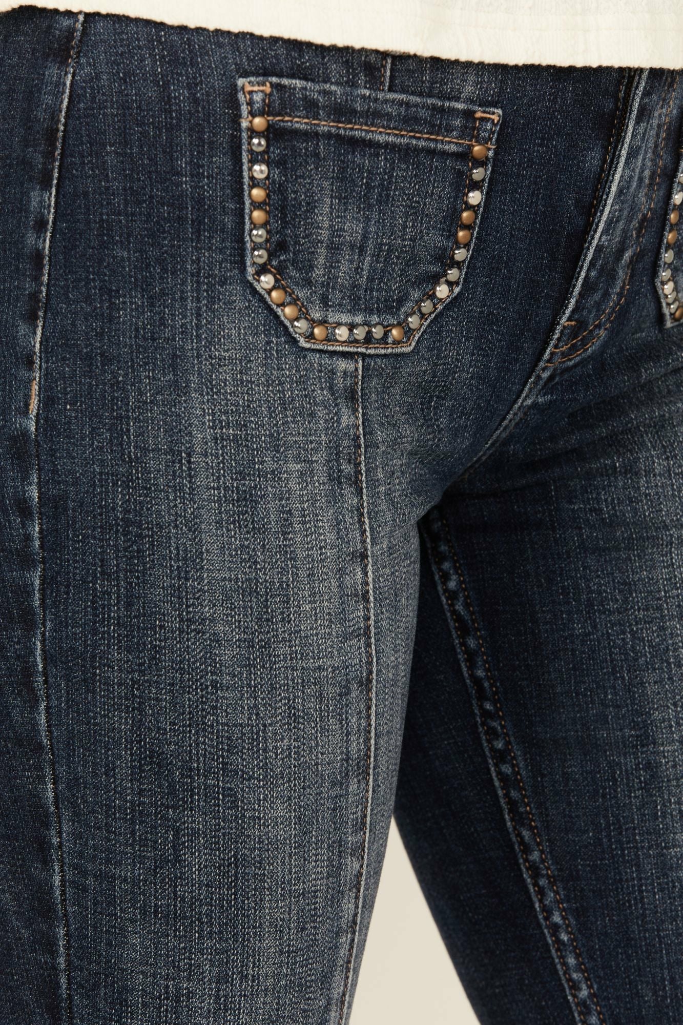 Idyllwind Women | Hadley Dark Wash High Rise Embellished Flare Stretch Denim Jeans