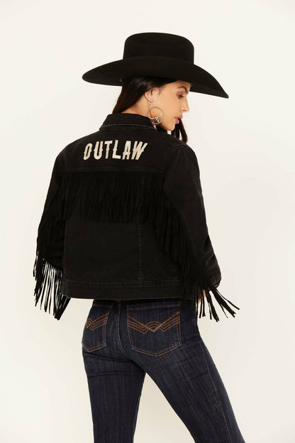 Idyllwind Women | Outlaw Fringe Denim Trucker Jacket