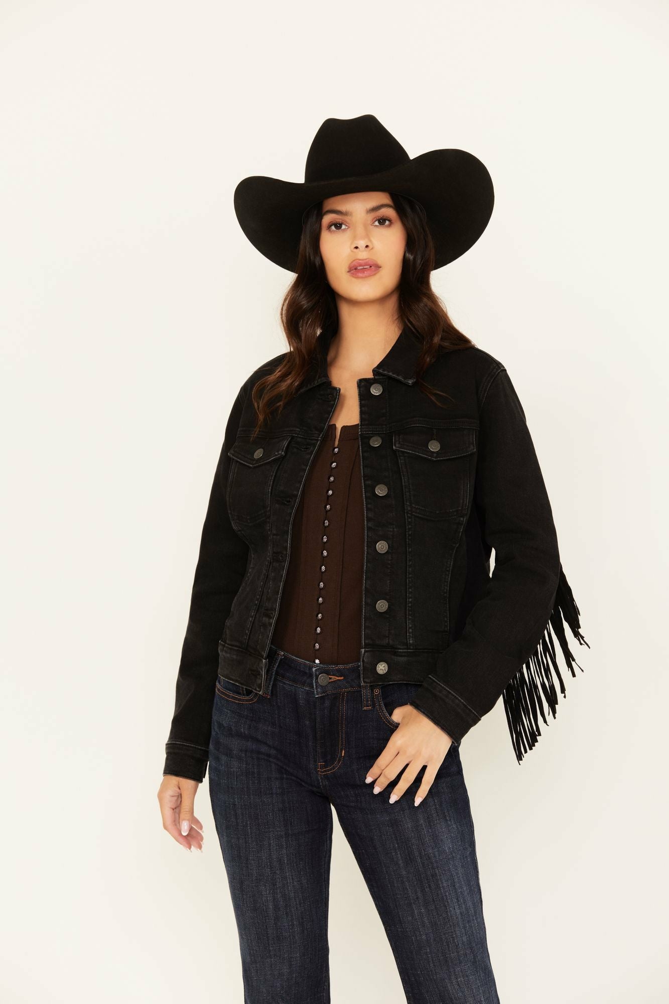 Idyllwind Women | Outlaw Fringe Denim Trucker Jacket