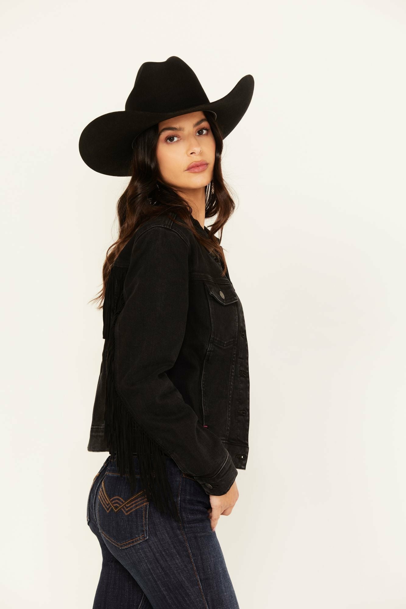 Idyllwind Women | Outlaw Fringe Denim Trucker Jacket