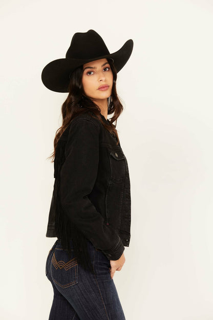 Idyllwind Women | Outlaw Fringe Denim Trucker Jacket