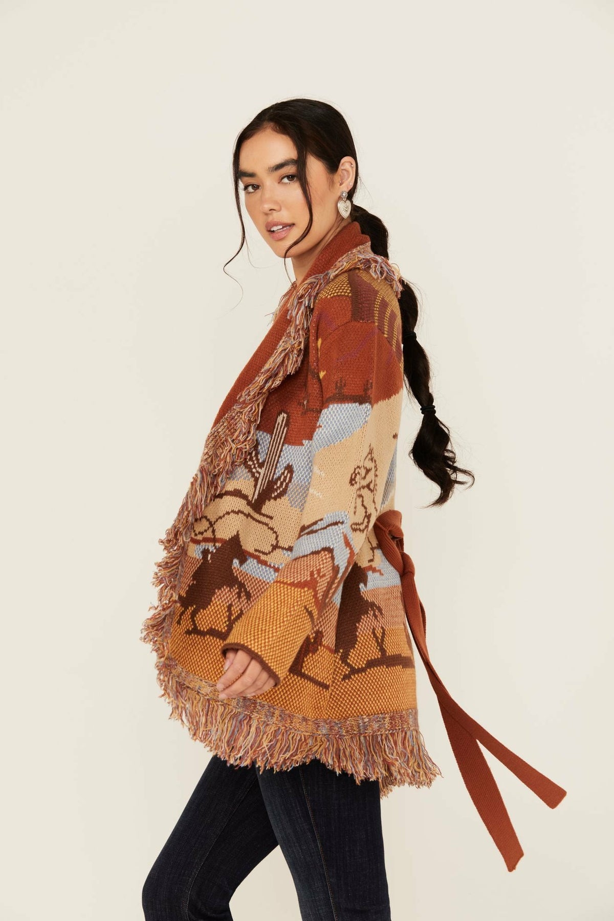 Idyllwind Women | Minette Western Scenic Fringe Cardigan