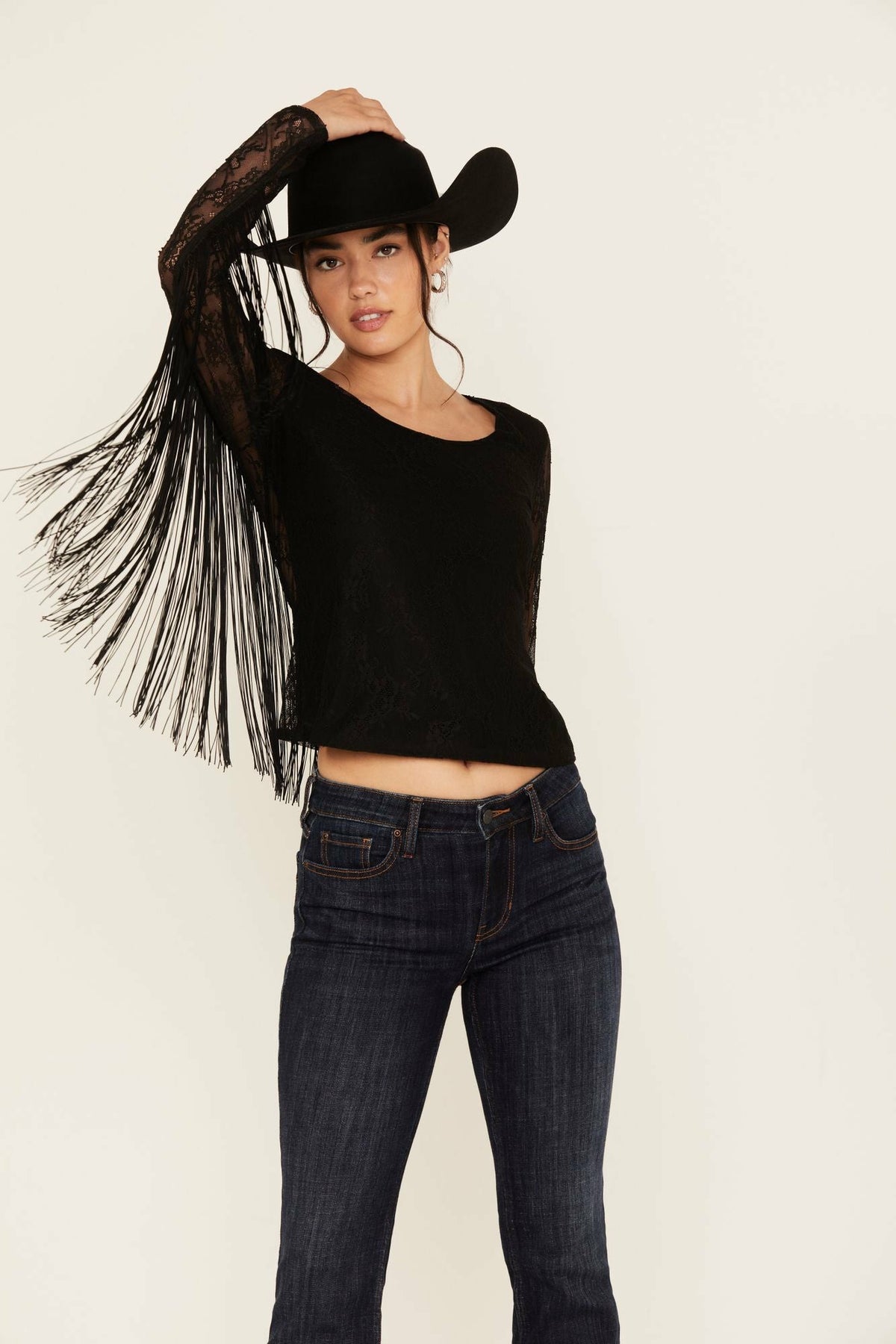Idyllwind Women | Russello Lace Fringe Long Sleeve Shirt
