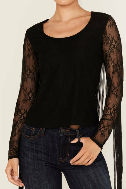 Idyllwind Women | Russello Lace Fringe Long Sleeve Shirt