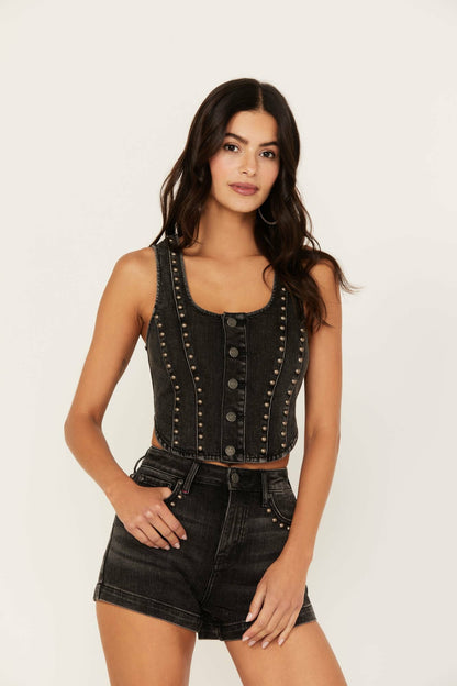 Idyllwind Women | Delrose Drive Studded Denim Vest