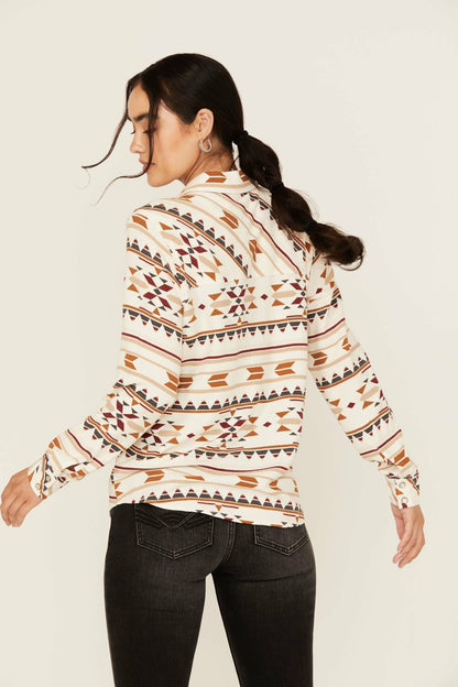 Idyllwind Women | Maplegrove Featherlight Southwestern Print Long Sleeve Pearl Snap Western Shirt