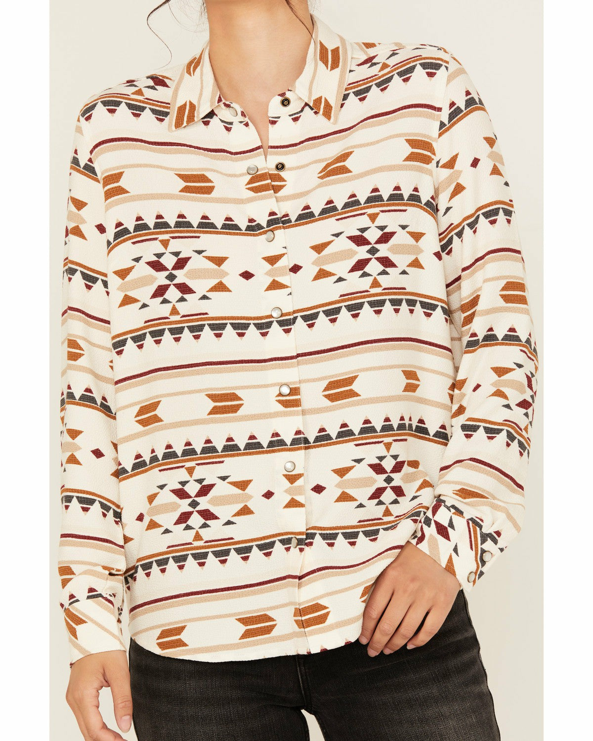 Idyllwind Women | Maplegrove Featherlight Southwestern Print Long Sleeve Pearl Snap Western Shirt