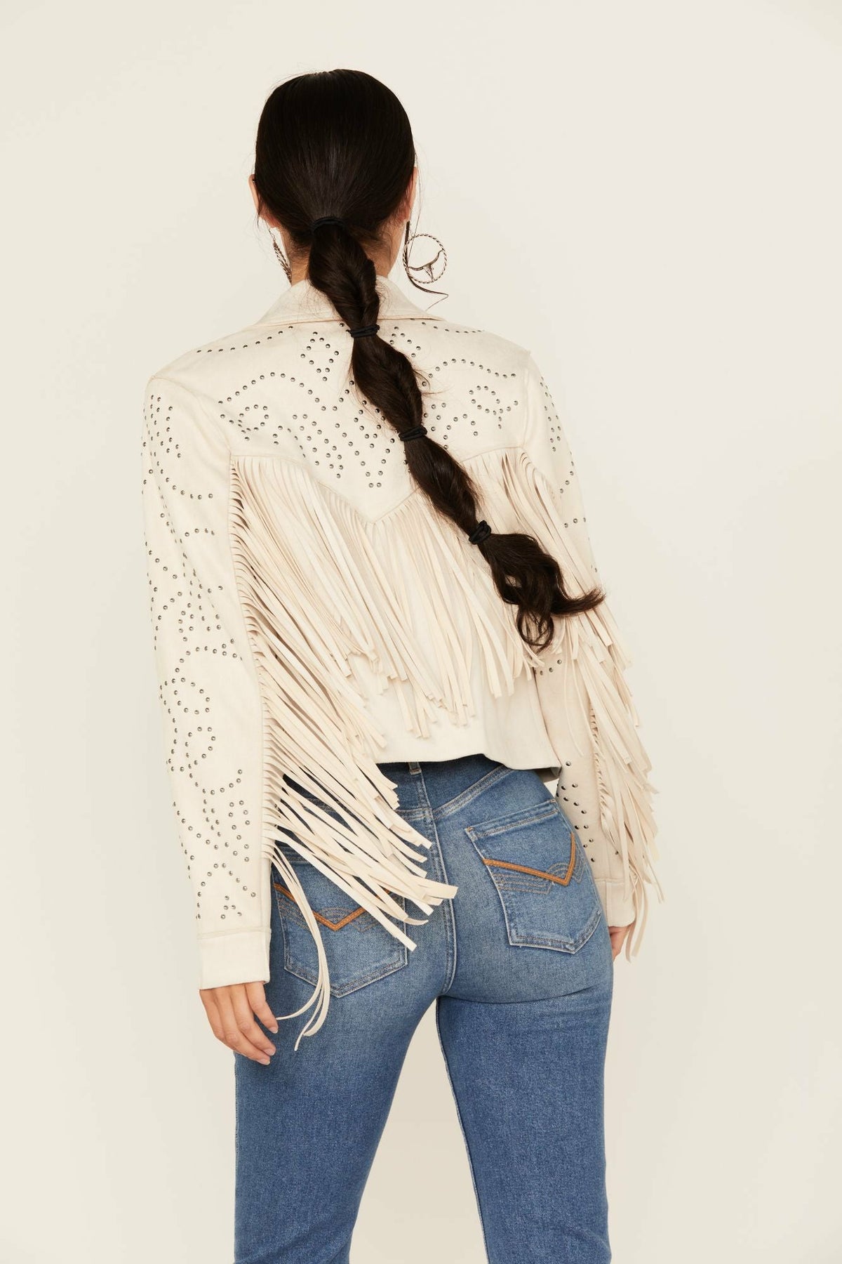 Idyllwind Women | Blair Fringe and Studded Faux Suede Snap Jacket