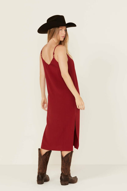Idyllwind Women | Moss Rose Lace Trim Slip Midi Dress