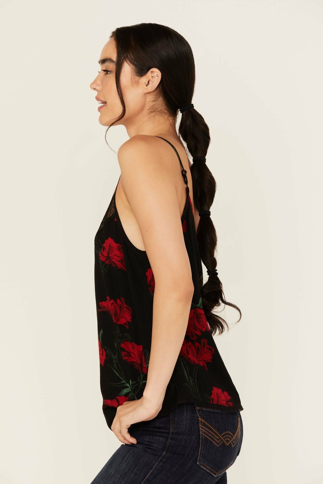 Idyllwind Women | Chase Floral Print Lace Trim Cami Tank