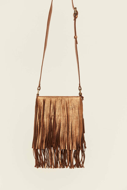Idyllwind Women | Camarillo Metallic Fringe Suede Crossbody Bag