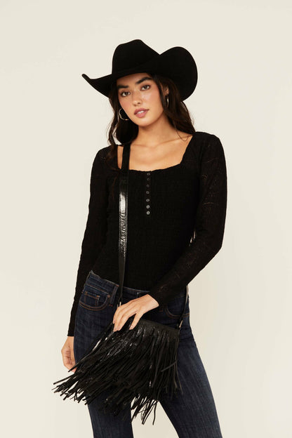 Idyllwind Women | Camarillo Metallic Fringe Suede Crossbody Bag