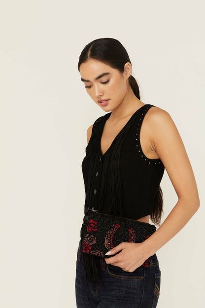Idyllwind Women | Rose Seed Bead Wristlet Clutch