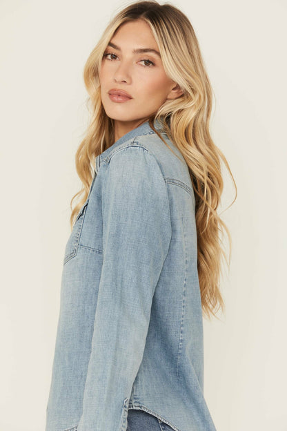 Idyllwind Women | Medium Wash Long Sleeve Snap Denim Shirt