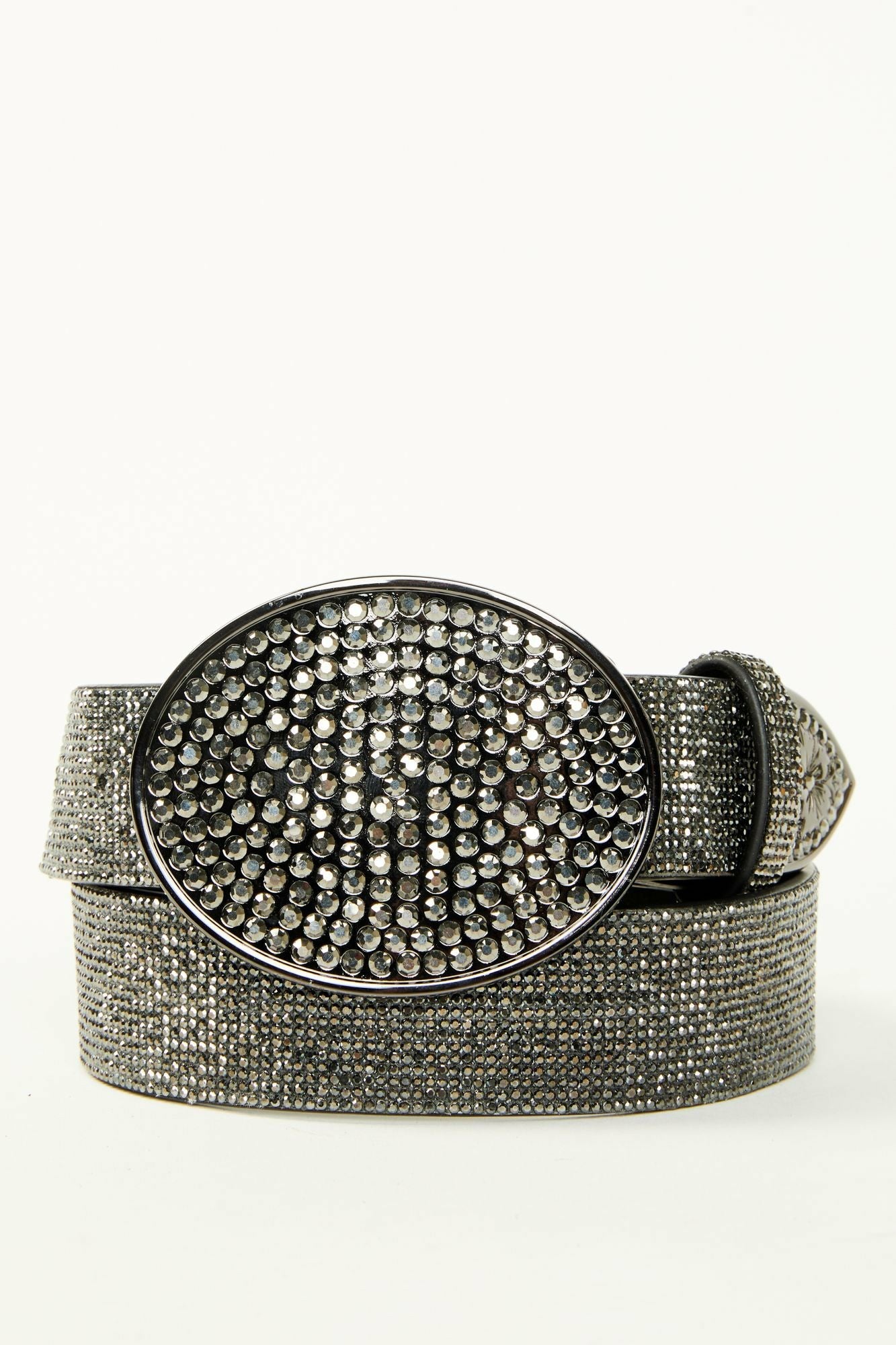 Idyllwind Women | Lovell Black Rhinestone Oval Buckle Belt