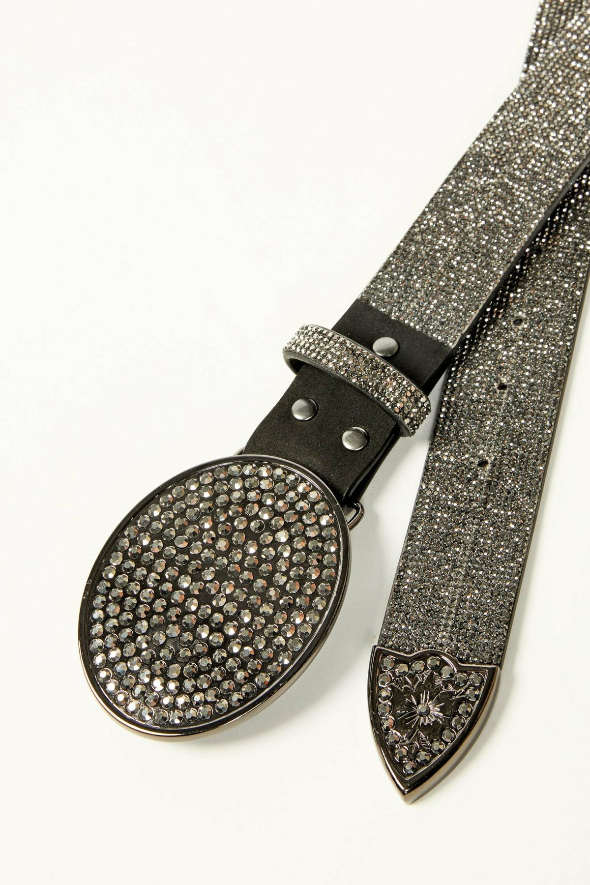 Idyllwind Women | Lovell Black Rhinestone Oval Buckle Belt