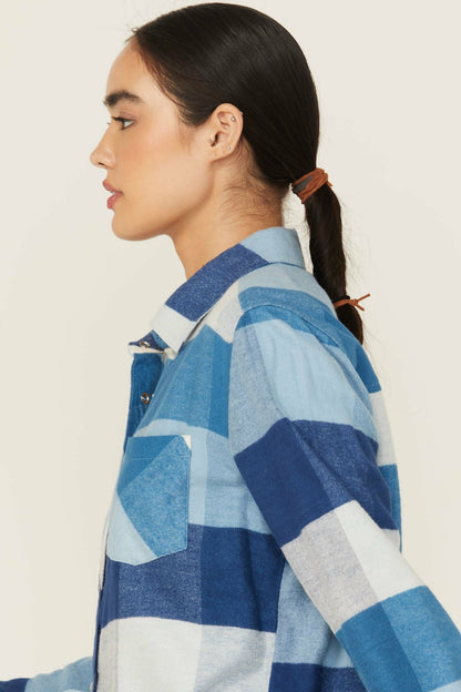 Idyllwind Women | Plaid Print Long Sleeve Snap Flannel Shirt