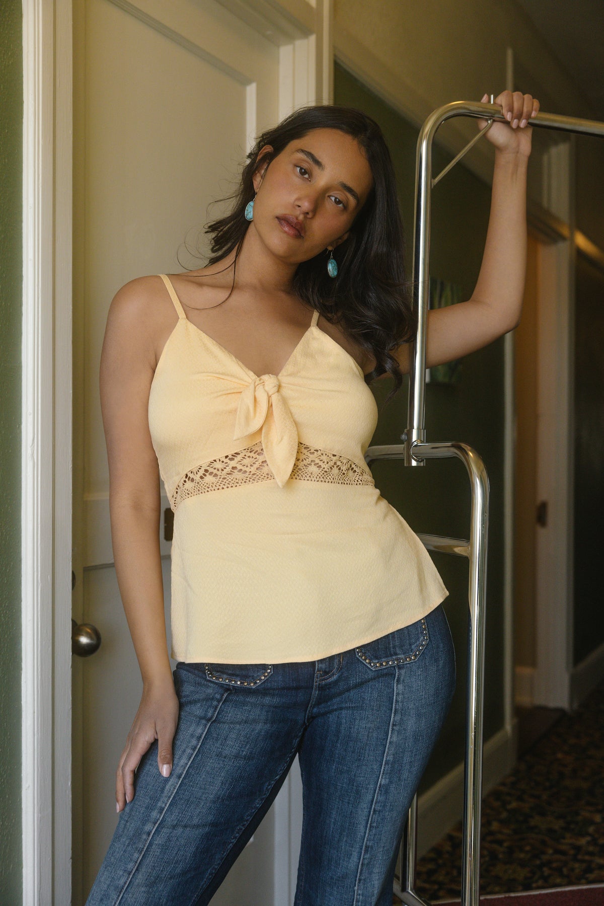 Idyllwind Women | Lace Inset Tie-Front Cami