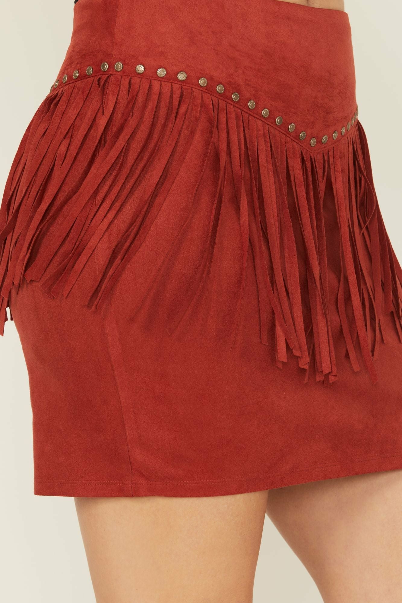 Idyllwind Women | Wylie Studded Fringe Faux Suede Mini Skirt