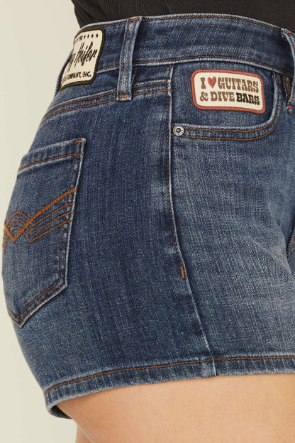 Idyllwind Women | Ellwood Patch Dark Wash High Rise Stretch Denim Shorts
