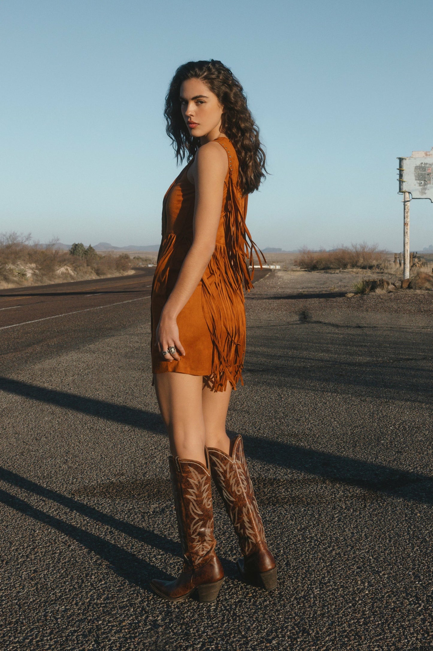 Idyllwind Women | Garland Studded Fringe Faux Suede Sleeveless Mini Dress