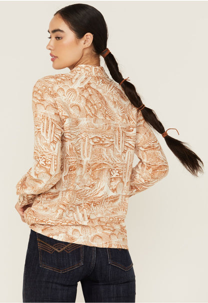 Idyllwind Women | Rockwall Conversation Print Feather Light Long Sleeve Pearl Snap Western Shirt