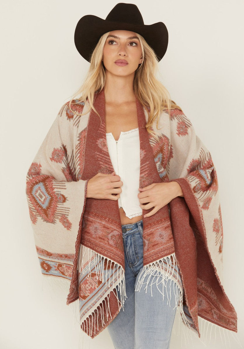 Idyllwind Women | Austin Southwestern Print Fringe Shawl