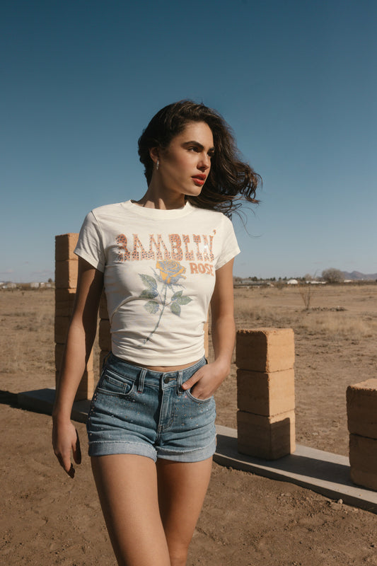 Idyllwind Women | Ramblin' Rose Trusty Embellished Short Sleeve Graphic Tee