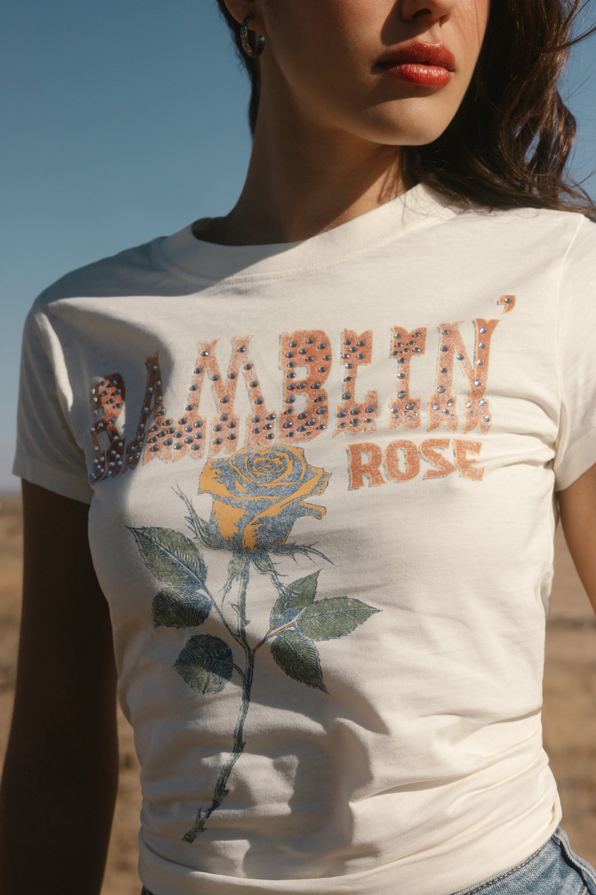 Idyllwind Women | Ramblin' Rose Trusty Embellished Short Sleeve Graphic Tee