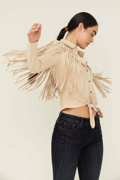 Idyllwind Women | Fringe Embroidered Long Sleeve Button-Down Western Shirt