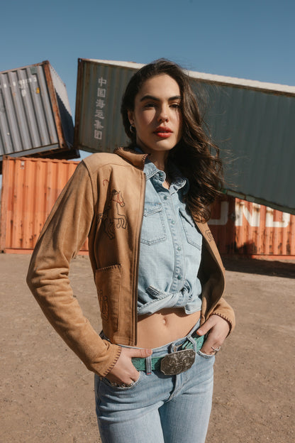 Idyllwind Women | Kileen Embroidered Faux Suede Jacket