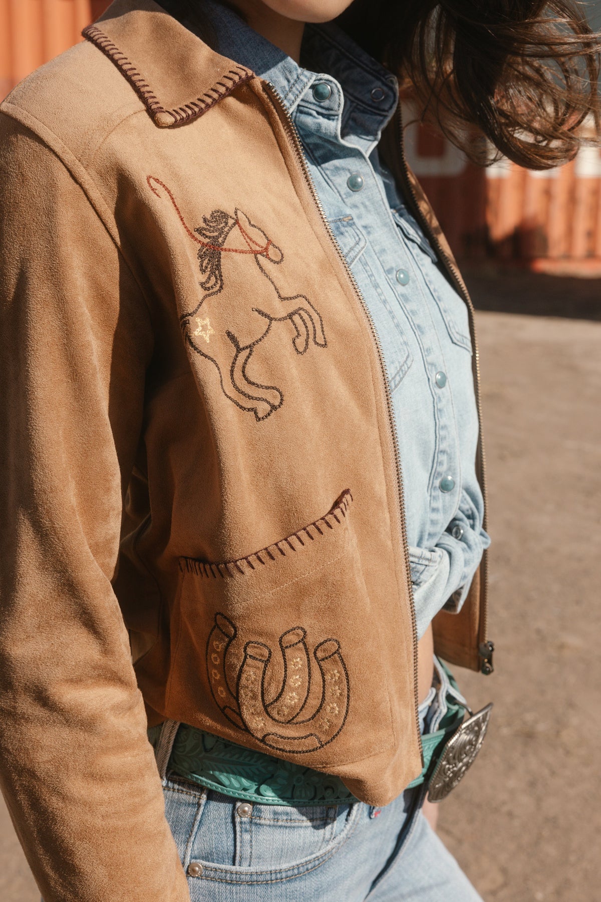 Idyllwind Women | Kileen Embroidered Faux Suede Jacket
