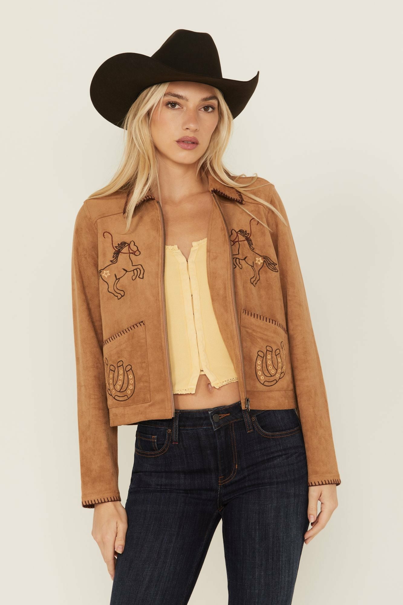 Idyllwind Women | Kileen Embroidered Faux Suede Jacket