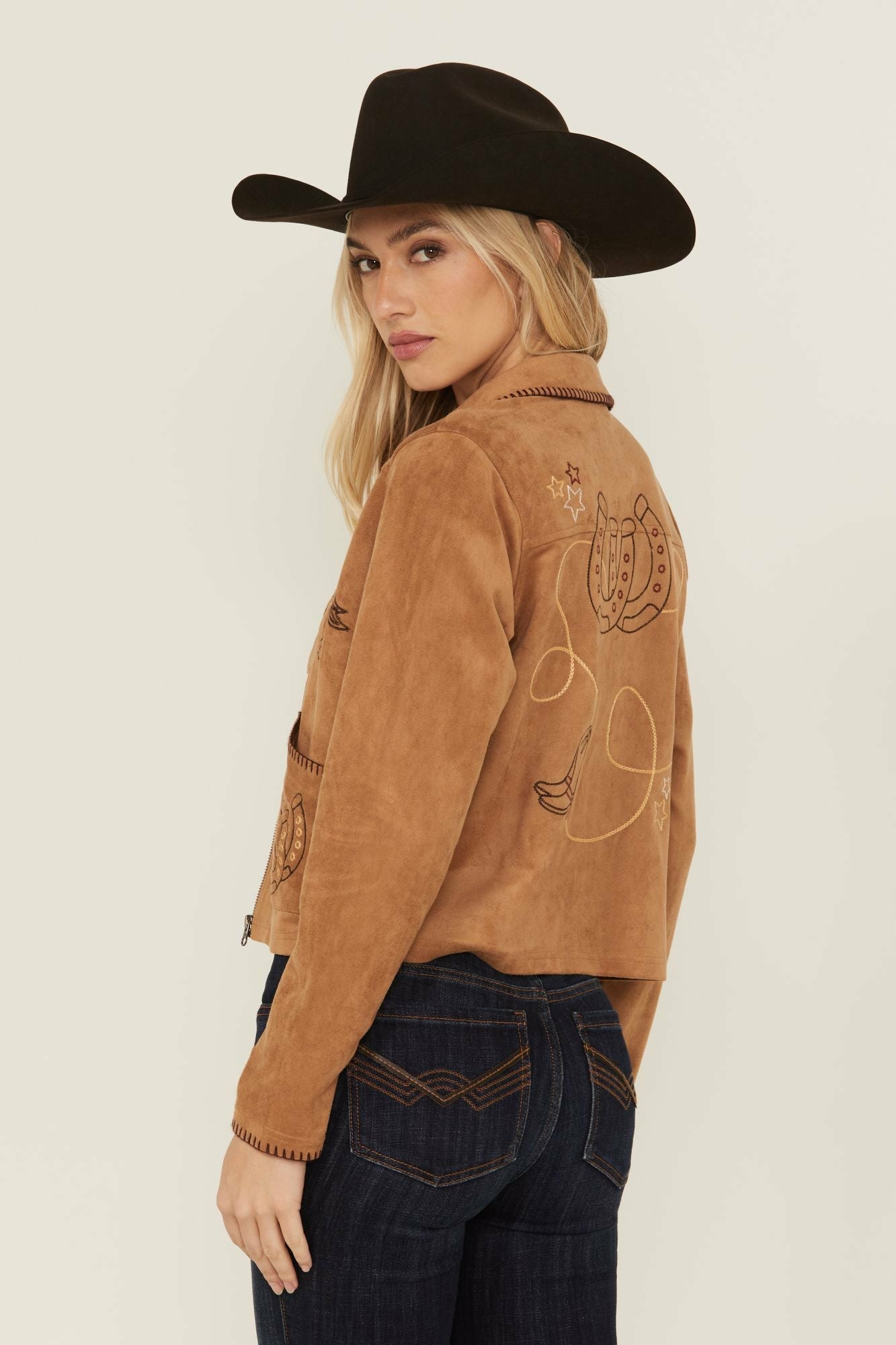 Idyllwind Women | Kileen Embroidered Faux Suede Jacket
