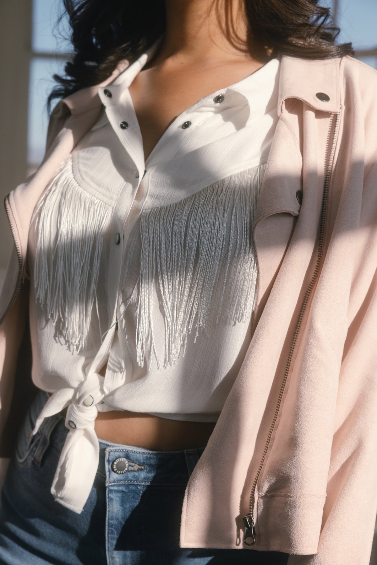 Idyllwind Women | Odessa Faux Suede Fringe Moto Jacket