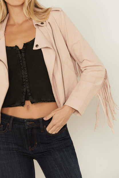 Idyllwind Women | Odessa Faux Suede Fringe Moto Jacket