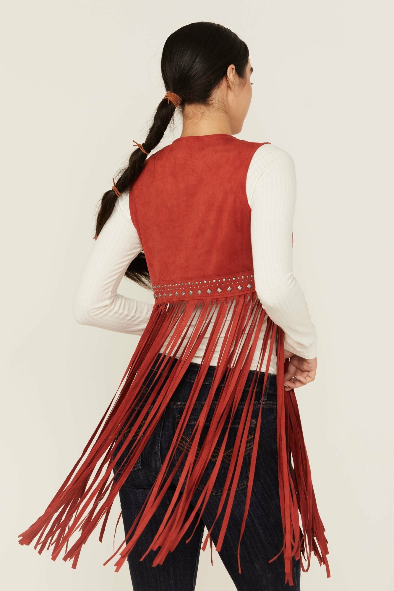Idyllwind Women | Walnut Studded Faux Suede Fringe Vest