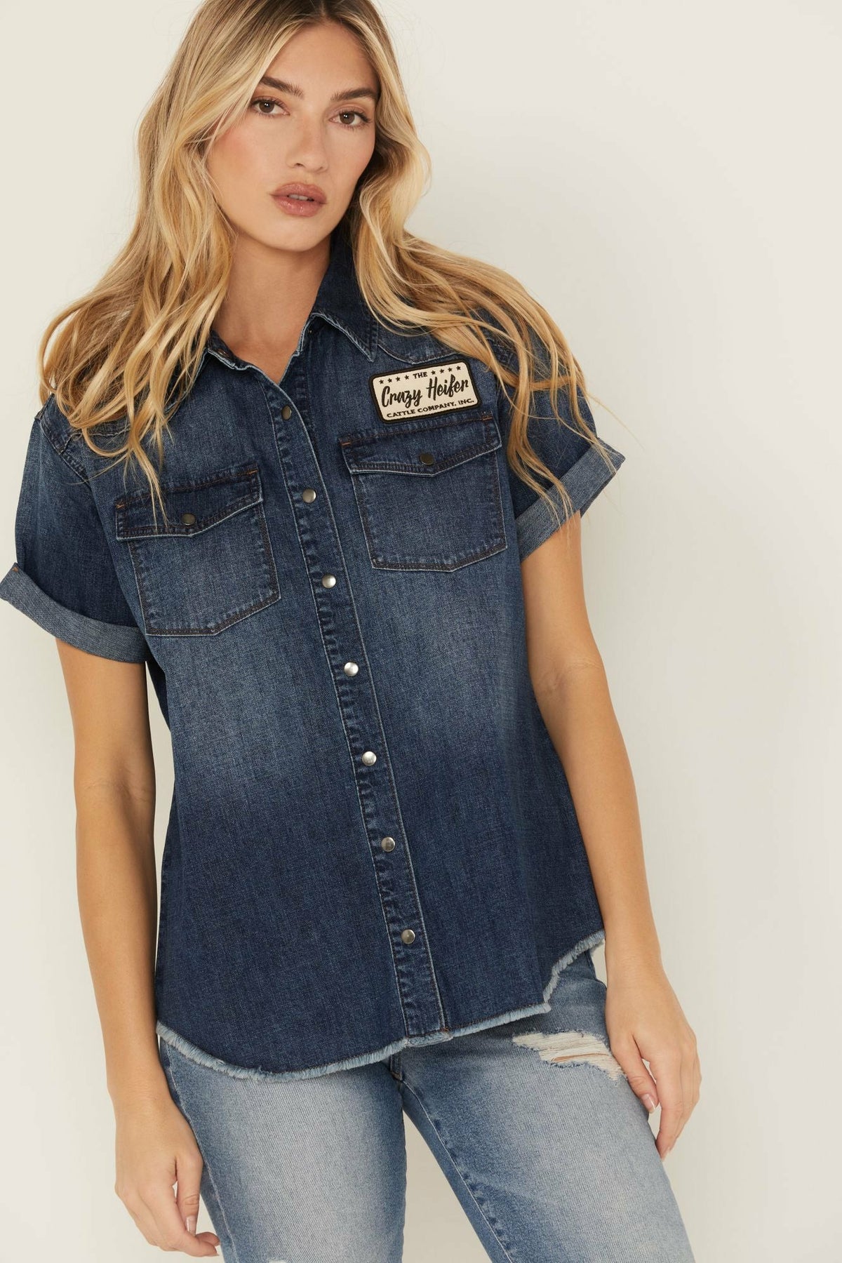 Idyllwind Women | Ellwood Dark Wash Short Sleeve Denim Shirt