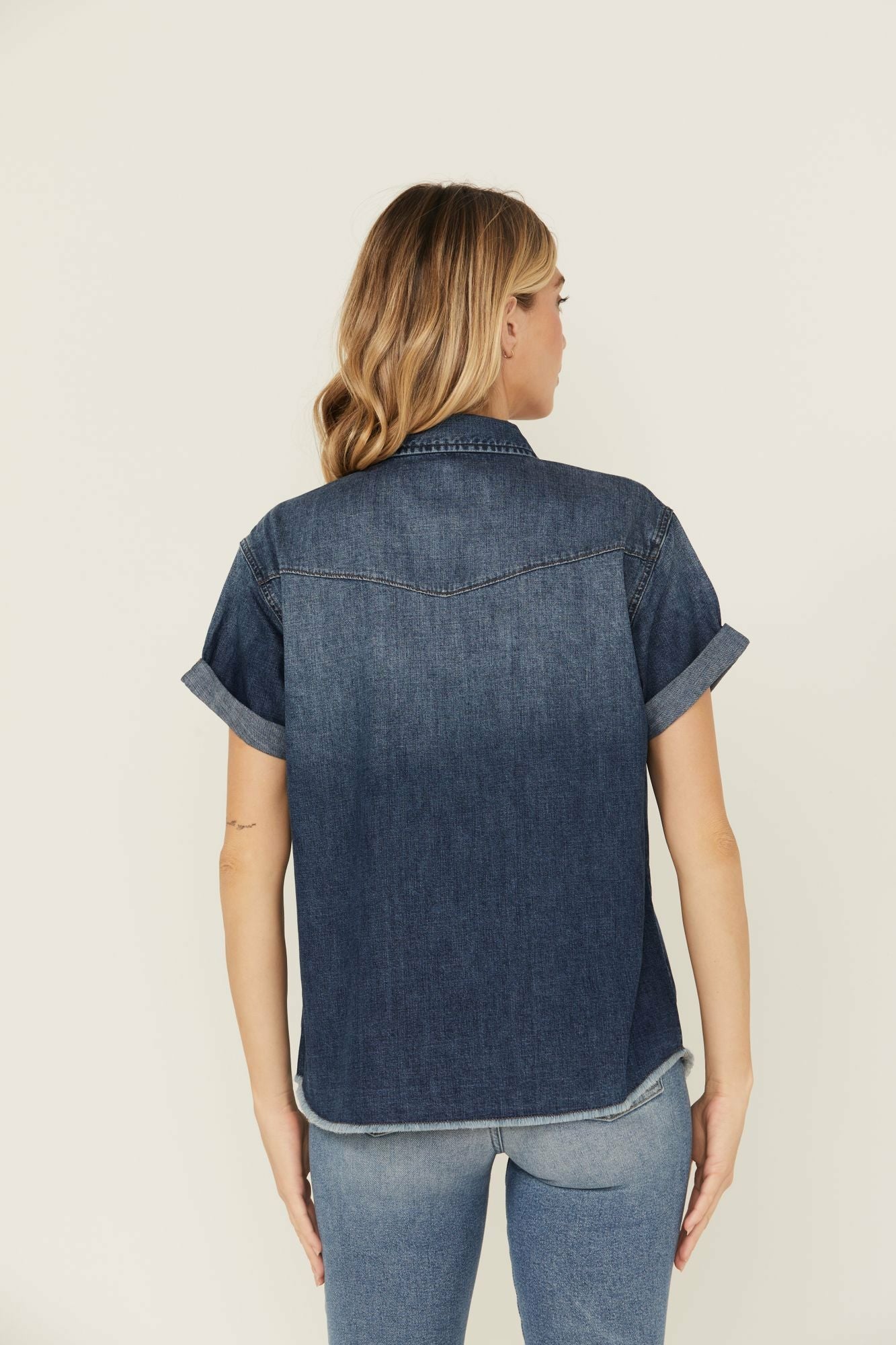 Idyllwind Women | Ellwood Dark Wash Short Sleeve Denim Shirt