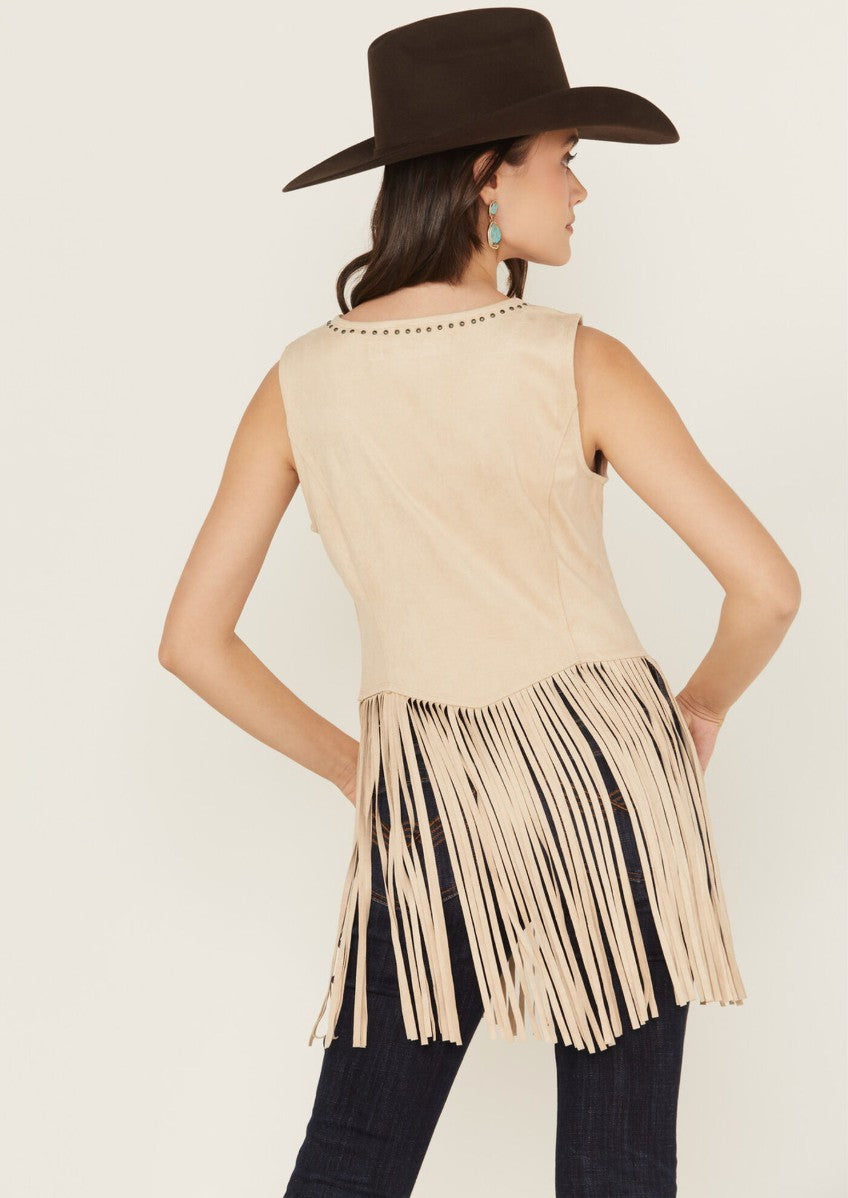 Idyllwind Women | Monticello Fringe Faux Suede Studded Tank