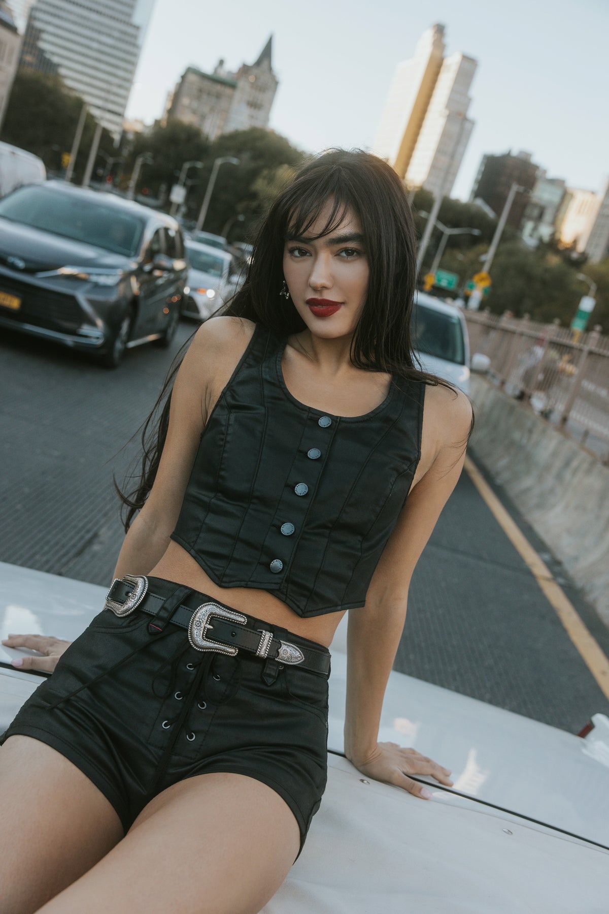Idyllwind Women | Coated Bustier Button-Down Vest