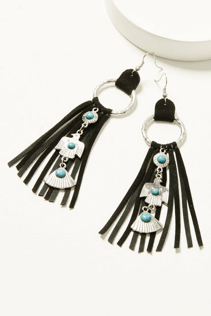 Idyllwind Women | Garland Thunderbird Leather Fringe Earrings