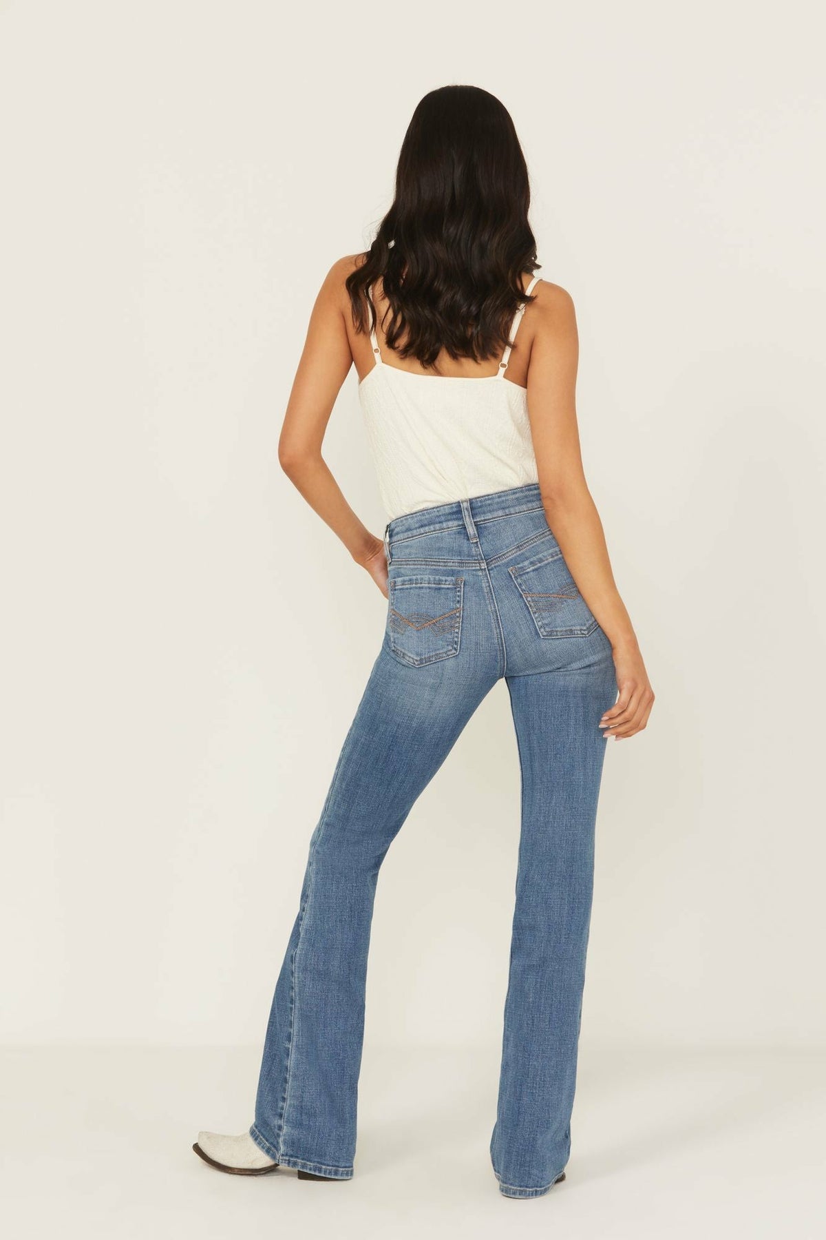 Idyllwind Women | Legend Medium Wash High Rise Rhinestone Studded Bootcut Super Stretch Denim Jeans
