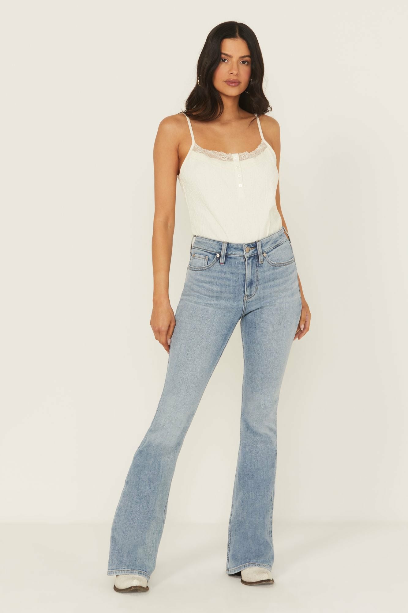 Idyllwind Women | Outlaw Light Wash High Rise Double Back Yoke Bootcut Super Stretch Denim Jeans