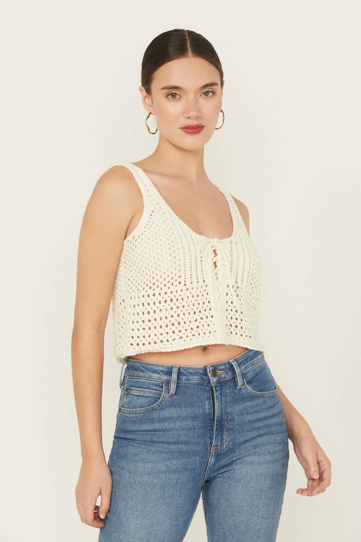 Idyllwind Women | Rockwall Open Weave Cropped Sweater Tank