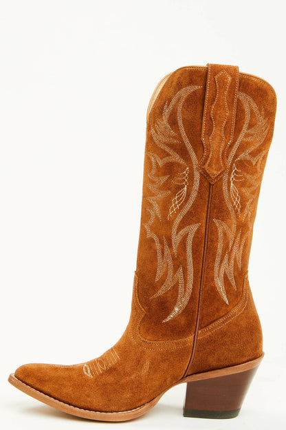 Idyllwind Women | Charmed Life Cognac Suede Western Boots - Round Toe
