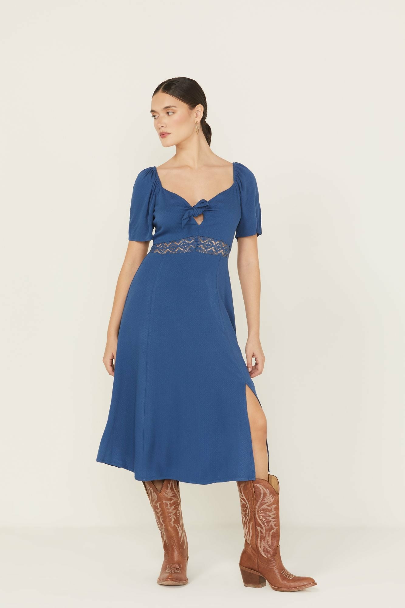 Idyllwind Women | Beth Jacquard Print Short Sleeve Midi Dress