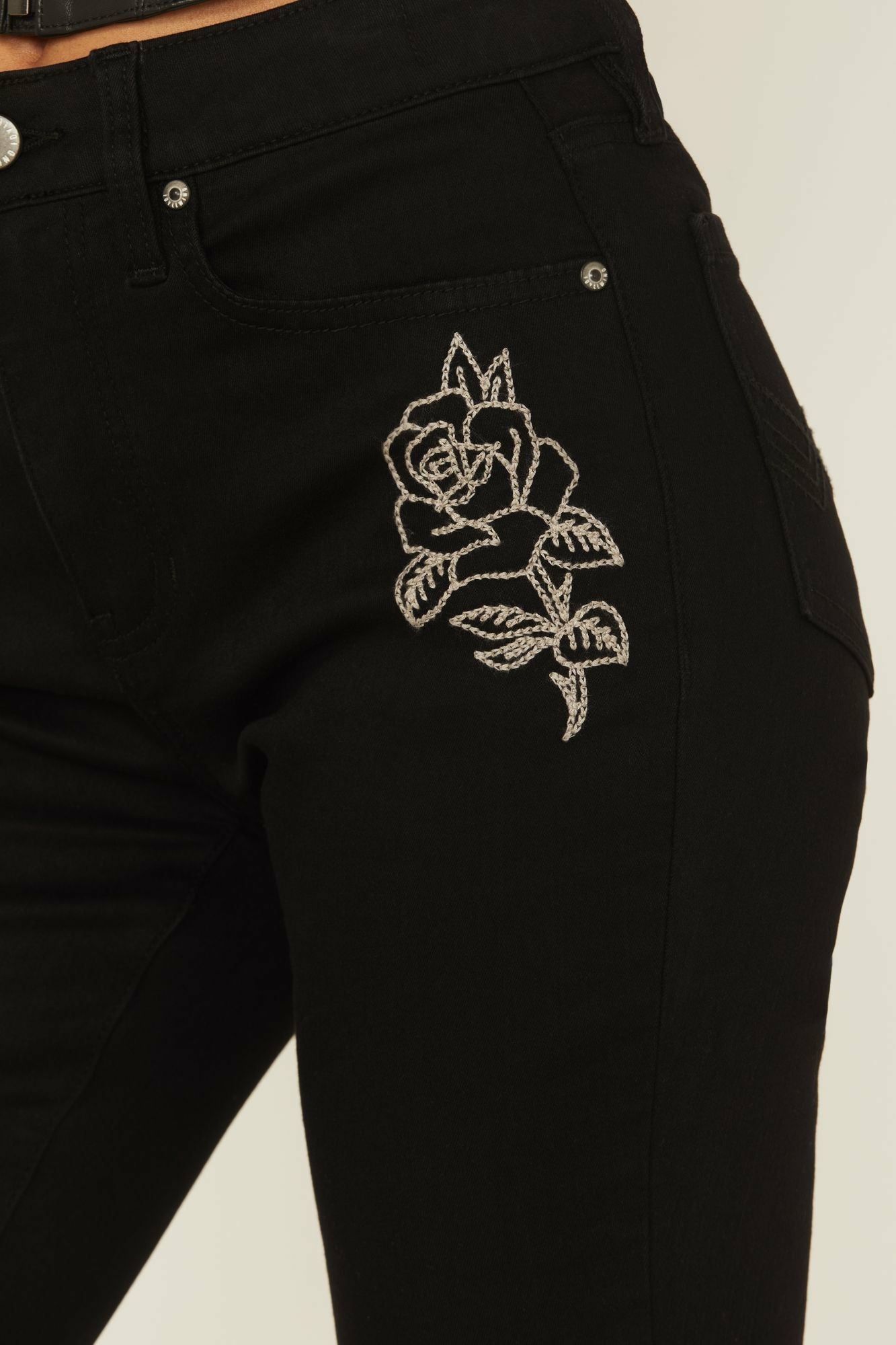 Idyllwind Women | Outlaw High Rise Flare Embroidered Super Stretch Denim Jeans