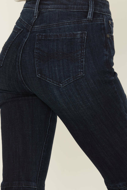 Idyllwind Women | Allessio Dark Wash High Rise Fringe Bootcut Super Stretch Denim Jeans