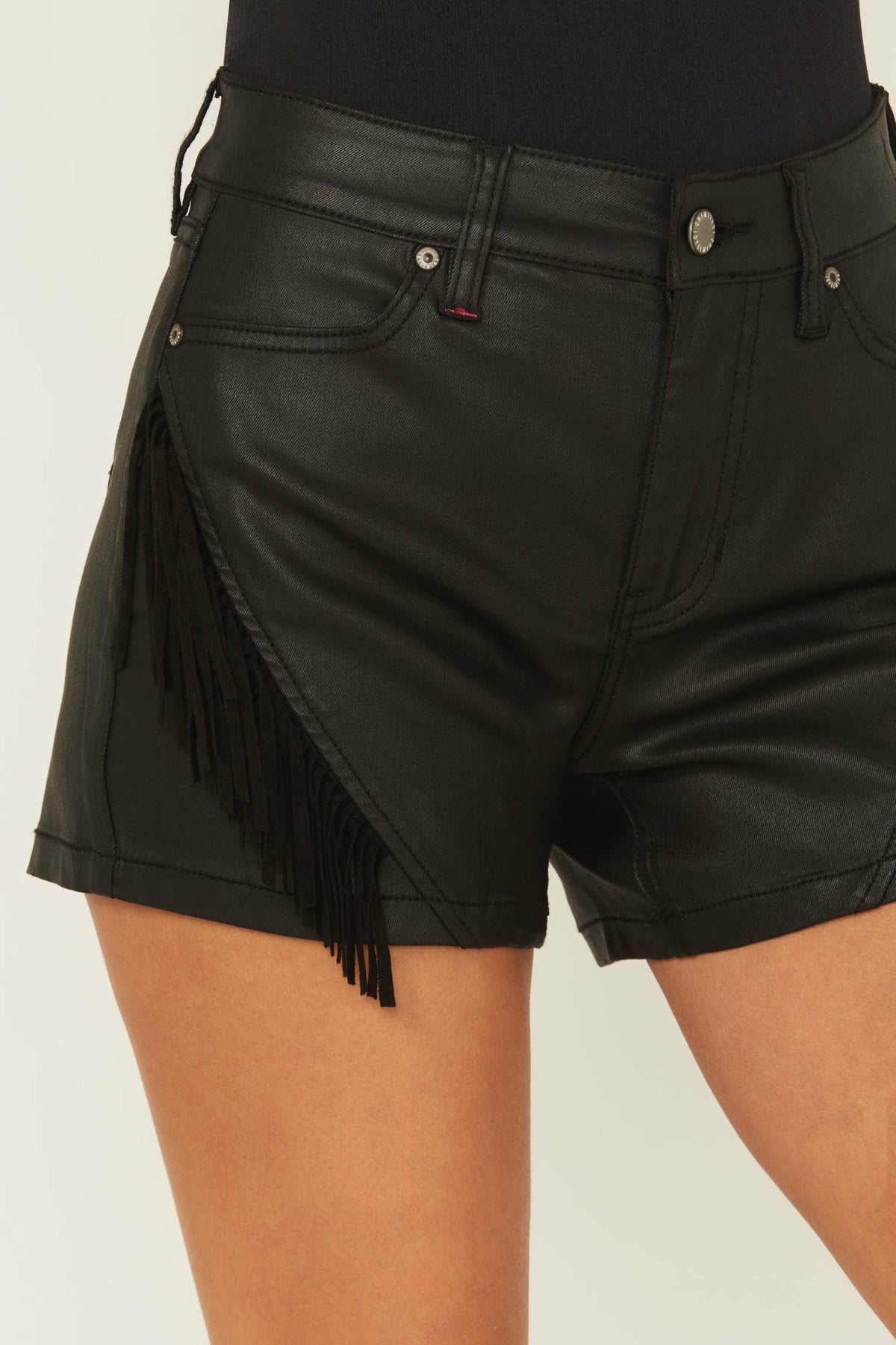 Idyllwind Women | Bexhill Coated High Rise Fringe Super Stretch Denim Shorts